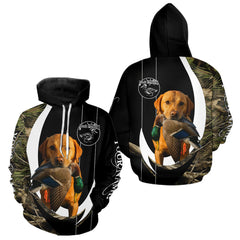Maxcorners Duck Hunting Waterfowl Camouflage Shirt with Labrador Retriever, Custom Name Hunting Season LM1109
