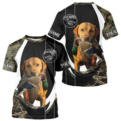 Maxcorners Duck Hunting Waterfowl Camouflage Shirt with Labrador Retriever, Custom Name Hunting Season LM1109