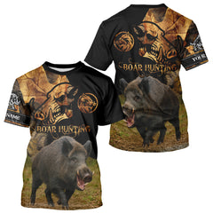 Maxcorners Personalized Wild Hog Hunting Camouflage Full Printing Shirts, Custom Name, Hunting Season LM1109