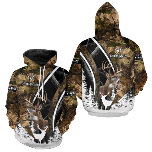 Maxcorners Forest Camo Deer Hunting 3D Shirt – Custom Name Personalized Gift LM1411