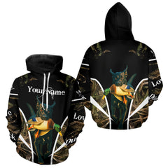 Maxcorners Duck Hunting With Black Lab Custom Name 3D All Over Print Shirt, Duck Hunting Shirt LM1809