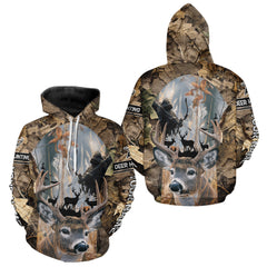 Maxcorners Deer Hunting Grim Reaper Camo Forest 3D All Over Printed Shirt, Personalized Hunting Shirt LM3010