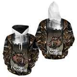 Maxcorners Personalized Wild Boar Hunting Camo 3D Print Custom Name Shirts, Hunting Gifts LM1610