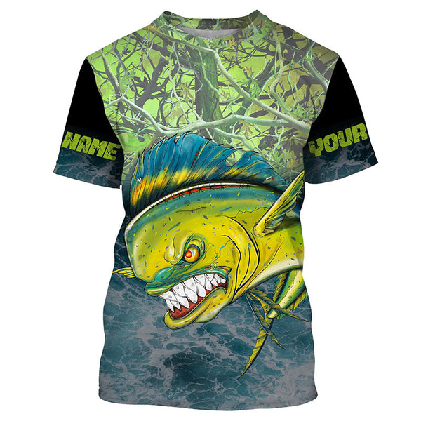 Maxcorners Angry Mahi Mahi Fishing 3D Shirts Customize Name