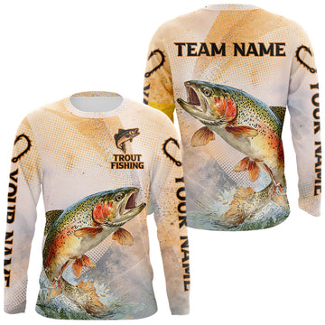 Maxcorners Rainbow Trout Fishing Jerseys For Fishing Team, Trout Fishing Shirts Long Sleeve LM2602