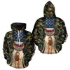 Maxcorners Patriotic Green Camo Deer Hunting Shirt – American Flag Whitetail Buck, Custom Name for Men LM2608