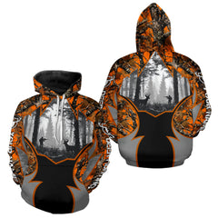 Maxcorners Whitetail Deer Hunting Orange Camouflage Full All-Over 3D for Men, Deer Hunting Gifts LM3010
