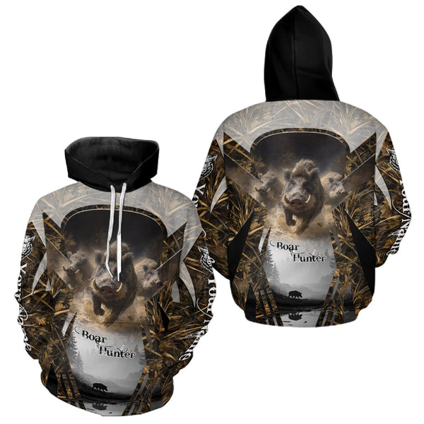 Maxcorners Beautiful Custom Camo Boar Hunting Shirt With Full All Over 3D Printing For Boar Hunters LM2509