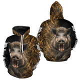 Maxcorners Custom Boar Hunting Brown Camo Shirts for Men, Hunting Gifts, Camouflage Boar Hunting Shirt LM0611