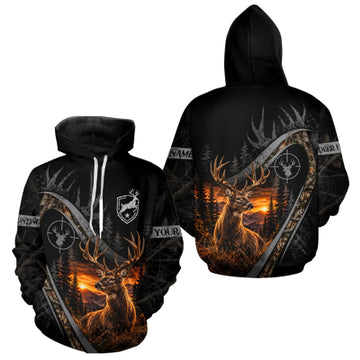 Maxcorners Personalized Deer Hunting Forest Camo 3D All Over Printed Shirts, Best Deer Hunting Gifts For Men LM0410