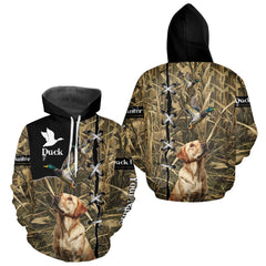 Maxcorners Duck Hunting Labrador Retriever 3D All Over Printed Camouflage Shirts, Duck Hunting Clothes LM1109