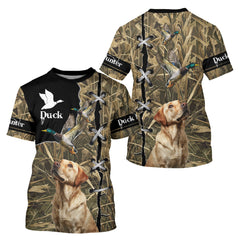 Maxcorners Duck Hunting Labrador Retriever 3D All Over Printed Camouflage Shirts, Duck Hunting Clothes LM1109