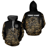 Maxcorners Wild Boar Hunting Camouflage 3D Custom Name Shirts, Custom Boar Hunting Gifts LM1610