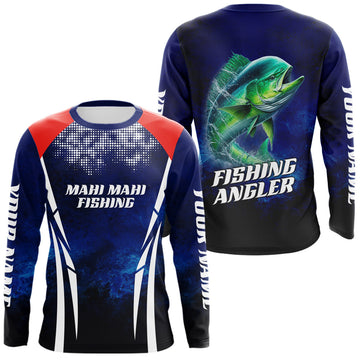 Maxcorners Personalized Mahi Mahi Fishing Hood UV Protection Saltwater Fishing Shirt LM1501