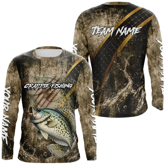 Maxcorners Crappie Long Sleeve Fishing Shirts Personalized Crappie Fishing Team Jerseys LM0609