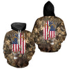 Maxcorners American Flag Whitetail Deer Camo Hunting Shirt, Best Hunting Clothes for Deer Hunting Seaso LM2608