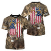 Maxcorners American Flag Whitetail Deer Camo Hunting Shirt, Best Hunting Clothes for Deer Hunting Seaso LM2608