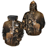 Maxcorners Deer Hunting Brown Camouflage Custom Name 3D Printing Shirt for Men, Deer Hunting Gifts LM2509