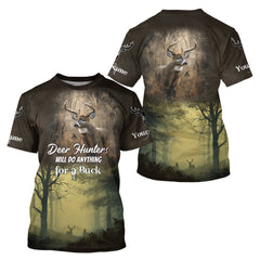Maxcorners Best Brown Camo Deer Hunting Clothes Custom Name Whitetail Deer Design Hunting Gifts LM2608