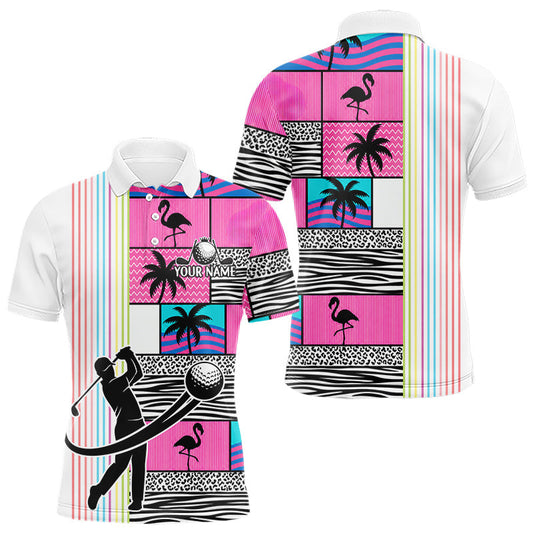 Maxcorners Custom Funny Golfer Animal Print Pattern Golf Polo Shirts, Golf Shirt For Men, Golf Gifts LM1005