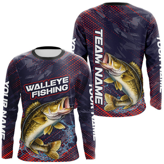 Maxcorners Personalized Walleye Fishing Shirts Purple Camo, Walleye Fishing Tounament Shirts LM0503