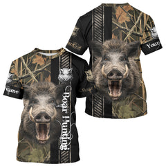 Maxcorners Personalized Wild Hog Hunting Camo Custom Name Best Gifts for Hunters, Boar Hunting Clothes LM1109