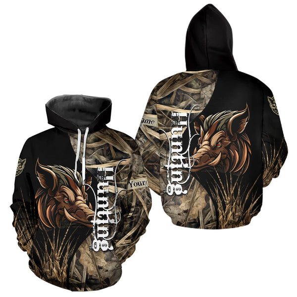 Maxcorners Beautiful Wild Boar Hunting Grass Camo Shirts for Hunters, Boar Hunting Clothing, Hunting Gifts LM1610