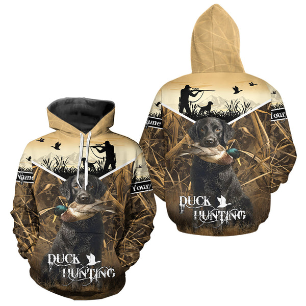 Maxcorners Duck Hunting Camo Shirt with Black Labrador Retriever for Duck Hunter - Best Duck Hunting Gifts LM1809