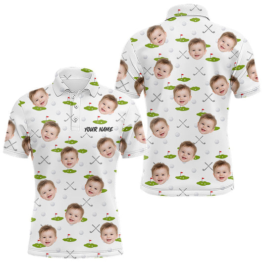 Maxcorners Personalized Face & Name Golf Polo Shirt For Men, Best Dad Golf Shirt, Father's Day Gift Polo LM2704