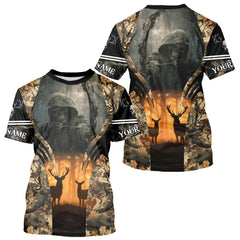 Maxcorners Best Deer Hunting Camo Grim Reaper Shirts - Deer Hunting Clothes, Big Game Hunting Gifts for Men LM2608