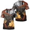 Maxcorners Custom Deer Hunting 3D Printing Brown Camo Shirts for Men, Deer Camp Clothes, Hunting Gifts LM2608