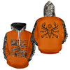 Maxcorners Personalized Deer Hunting Orange Camouflage Custom Name 3D Print Shirt, Deer Hunting Gifts LM2608