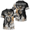 Maxcorners Snowfall Deer Hunting Hoodie, Longsleeves Shirt – Winter Camo Custom Name for Big Game Hunters LM2608