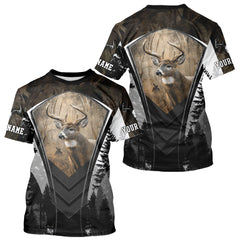 Maxcorners Beautiful Whitetail Deer Hunting Brown Camo 3D All Over Printed Shirts, Hunting Gifts for Hunters LM0409