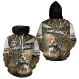Maxcorners Rabbit Hunting Beagle Dog Camouflage Custom Name 3D Shirts, Rabbit Hunting Clothing for Men LM1610