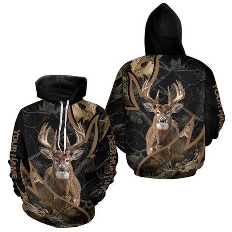 Maxcorners Best Whitetail Deer Hunting Black Camouflage 3D Printing Shirts, Gift Ideas for Hunters LM2110