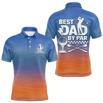 Maxcorners Best Dad By Par Golf Polo Shirt, Golf Shirt For Dad, Father's Day Gift, Funny Father's Day Shirt