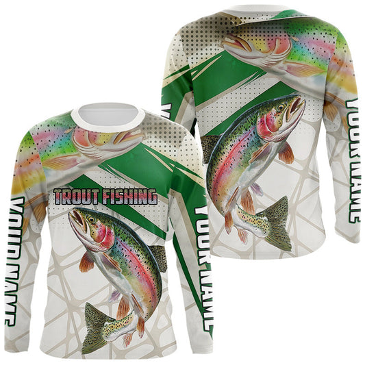 Maxcorners Rainbow Trout Fishing Tournament Shirts Long Sleeve, Custom Trout Fishing Shirts LM0503