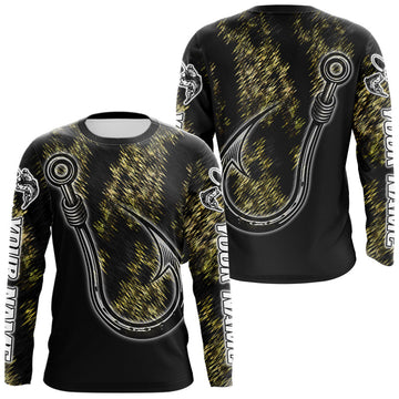 Maxcorners Custom Fish Hooks Bass Fishing Tournament Shirts Long Sleeve, Bass Fishing Shirts LM0503
