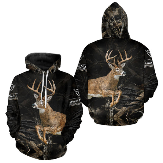 Maxcorners Deer Hunting Dark Camouflage Shirts for Deer Hunters, Personalized Hunting Shirts LM1411