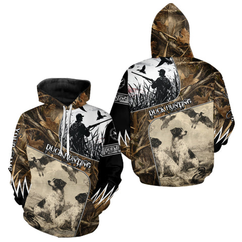 Maxcorners Duck Hunting Camouflage Mallard Duck Custom Name Shirts, Best Duck Hunting Season Gift LM2509