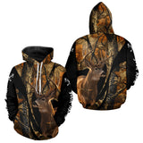 Maxcorners Whitetail Deer Hunting Shirt Custom Name Fall Camo, Season Deer Hunting Clothes For Men LM3010