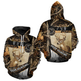 Maxcorners Beautiful Whitetail Deer Hunting Forest Camo 3D Custom Name Shirts for Men, Deer Hunting Gifts LM3010