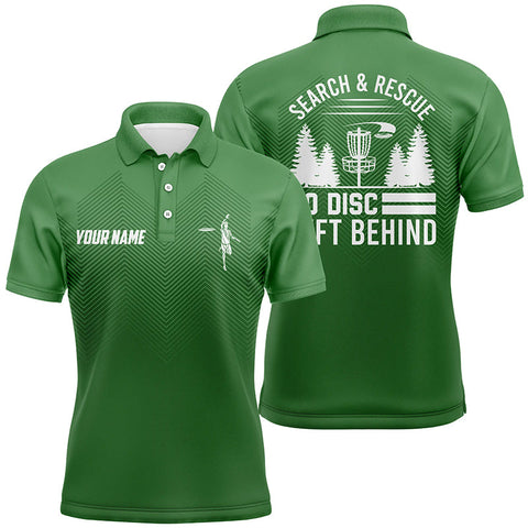 Maxcorners Search & Rescue Green Geometric Mens Disc Golf Polo Shirts Custom Disc Golf Shirts For Men Golf gifts MT0510