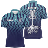 Maxcorners Gradient Light & Dark Blue Mens Personalized Disc Golf Polo Shirts Cool Golf Gifts For Men MT0510