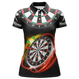 Maxcorners Personalized Red Black Mens Darts Polo Shirt Custom Name Cool Darts Jersey