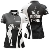 Max Corners Talk Birdie To Me Black White Golf Customized Name 3D Golf Polo Shirt For Women