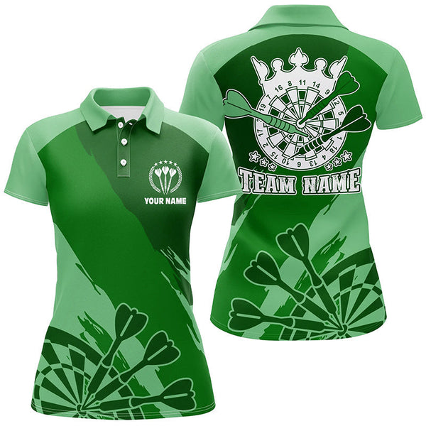 Maxcorners Personalized Green Men Darts Polo Shirt Custom Cool Darts Shirt  Darts Jersey