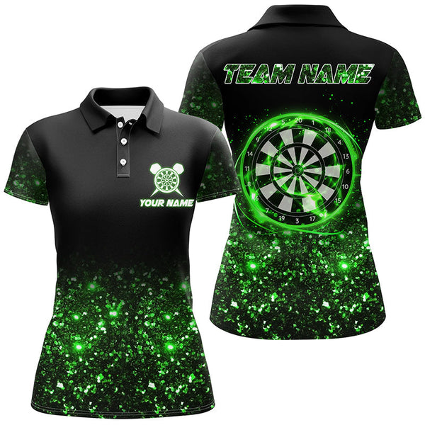 Maxcorners Black Green Light Darts Jersey Customized Name, Team Anme 3D Shirt