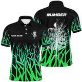 Maxcorners Personalized Disc Golf Basket Tree Green Gradient Mens Polo Shirt Disc Golf Shirts For Men Golf gifts MT0510